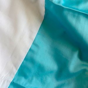 King size tourquoise solid dust ruffle bed skirt